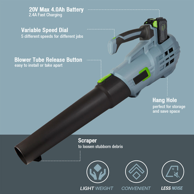 Luft-Gebläse-drahtloser Laubsauger 16000RPM 60Hz drahtloser mit Batterie und Ladegerät