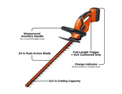 Lithium-Ion Battery Electric Hedge Cordless-langer Strecke des legierten Stahl-40V Heckenscheren