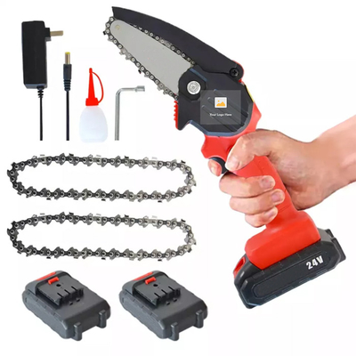 6 Batterie-tragbarer Kettensägen-Maschinen-Griffs-elektrischer hölzerner Ausschnitt des Zoll-300W drahtlos
