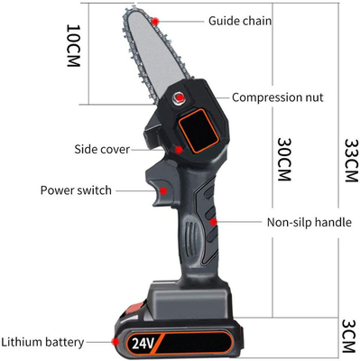 6in 21V Mini Small Battery Handheld Chainsaw Maschine Mills Wood Cutting Lithium Prunner